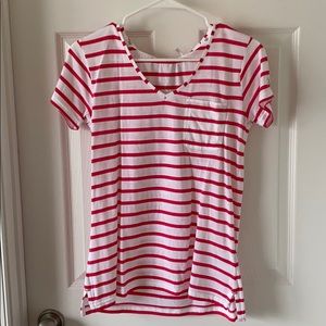 Pink striped airy t-shirt
